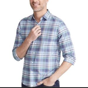 Untuckit Rombauer Plaid Dress Shirt 3XL Blue and Green